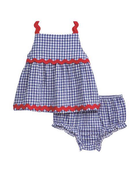 Gingham Ric-Rac Pinafore
