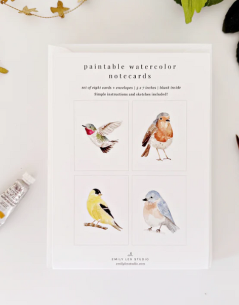 Backyard Birds Paintable Notecards