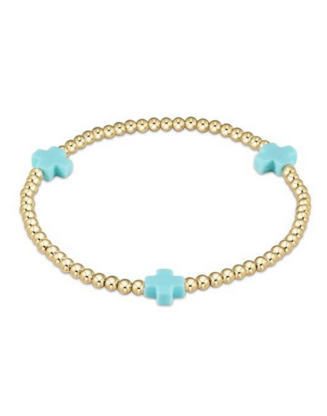 eNewton Extends Signature Cross Gold/Turquoise - 3mm