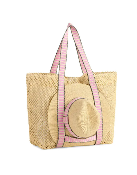 Dorian Tote and Hat Set - Pink