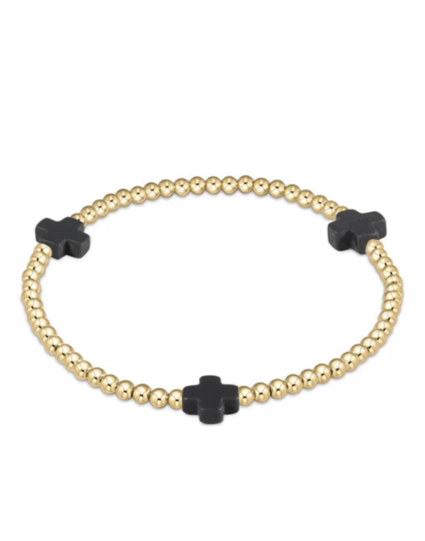 eNewton Signature Cross Pattern Bracelet--Charcoal