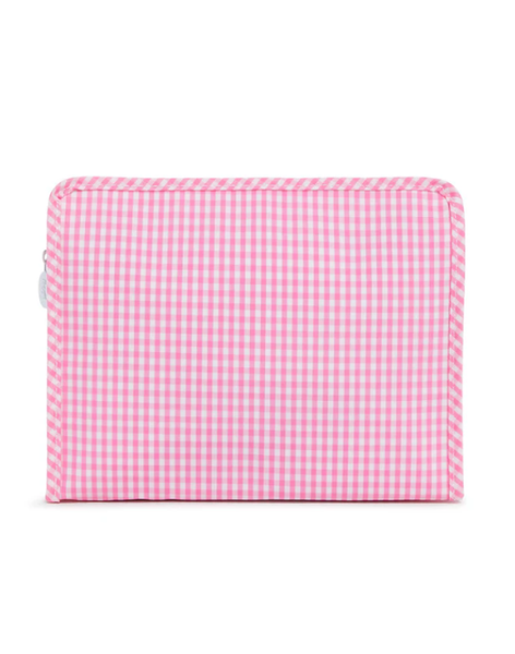 TRVL Large Roadie Zip Pouch-Pink Gingham