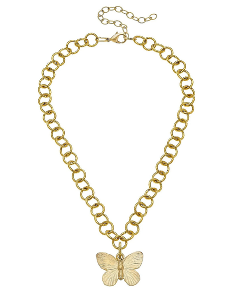 Susan Shaw Butterfly on Chain Necklace