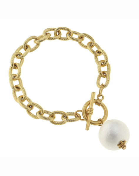 Susan Shaw Cotton Pearl Toggle Bracelet