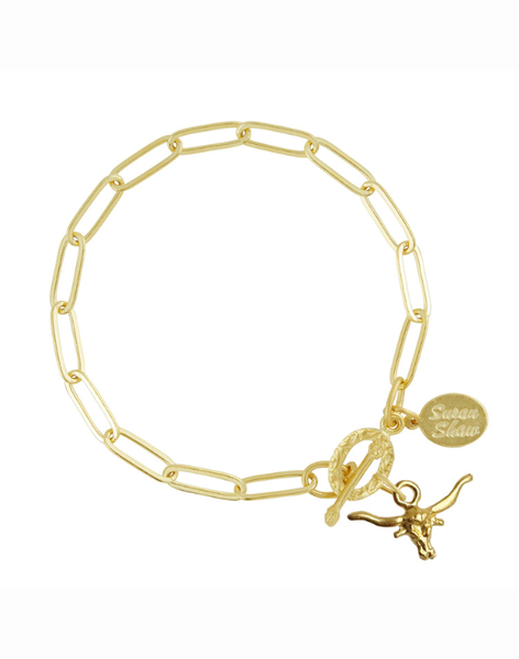 Susan Shaw Small Longhorn Paperclip Necklace