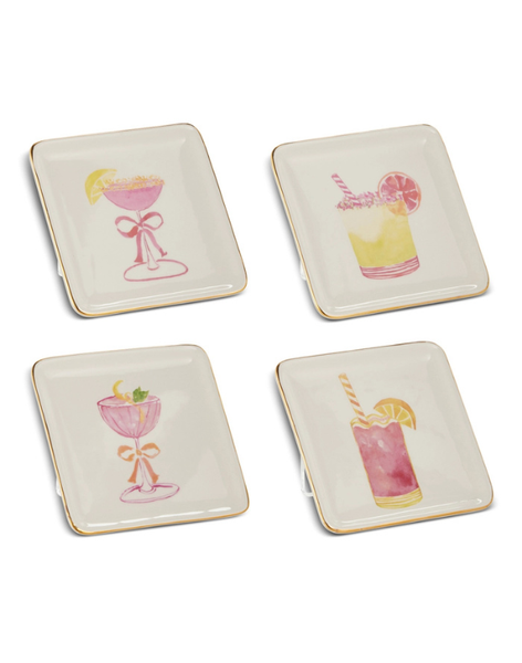 5" Summer Cocktail Trinket Tray - Assorted