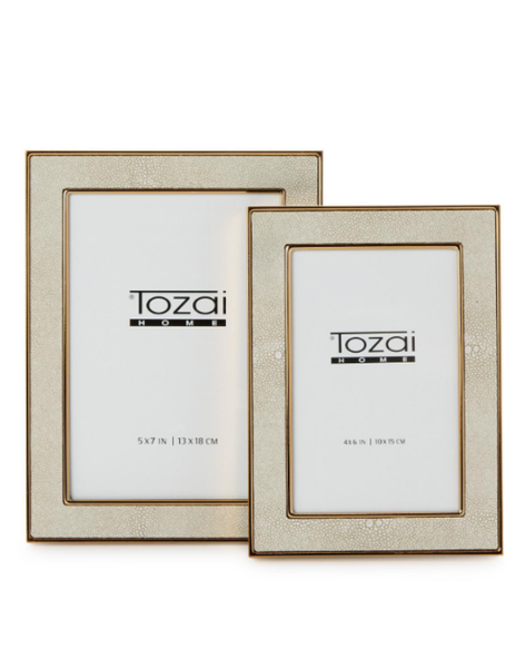Cream Shagreen Photo Frame