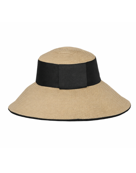 Packable Lampshade Hat - Natural/Black