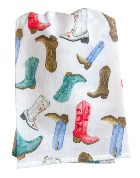 Colorful Cowboy BootsTea Towel