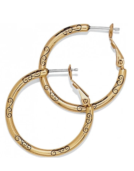 Brighton Gold Hoop Charm Earrings