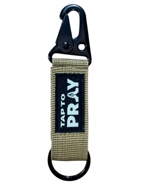 Tap To Pray Tactical Keychain - Tan