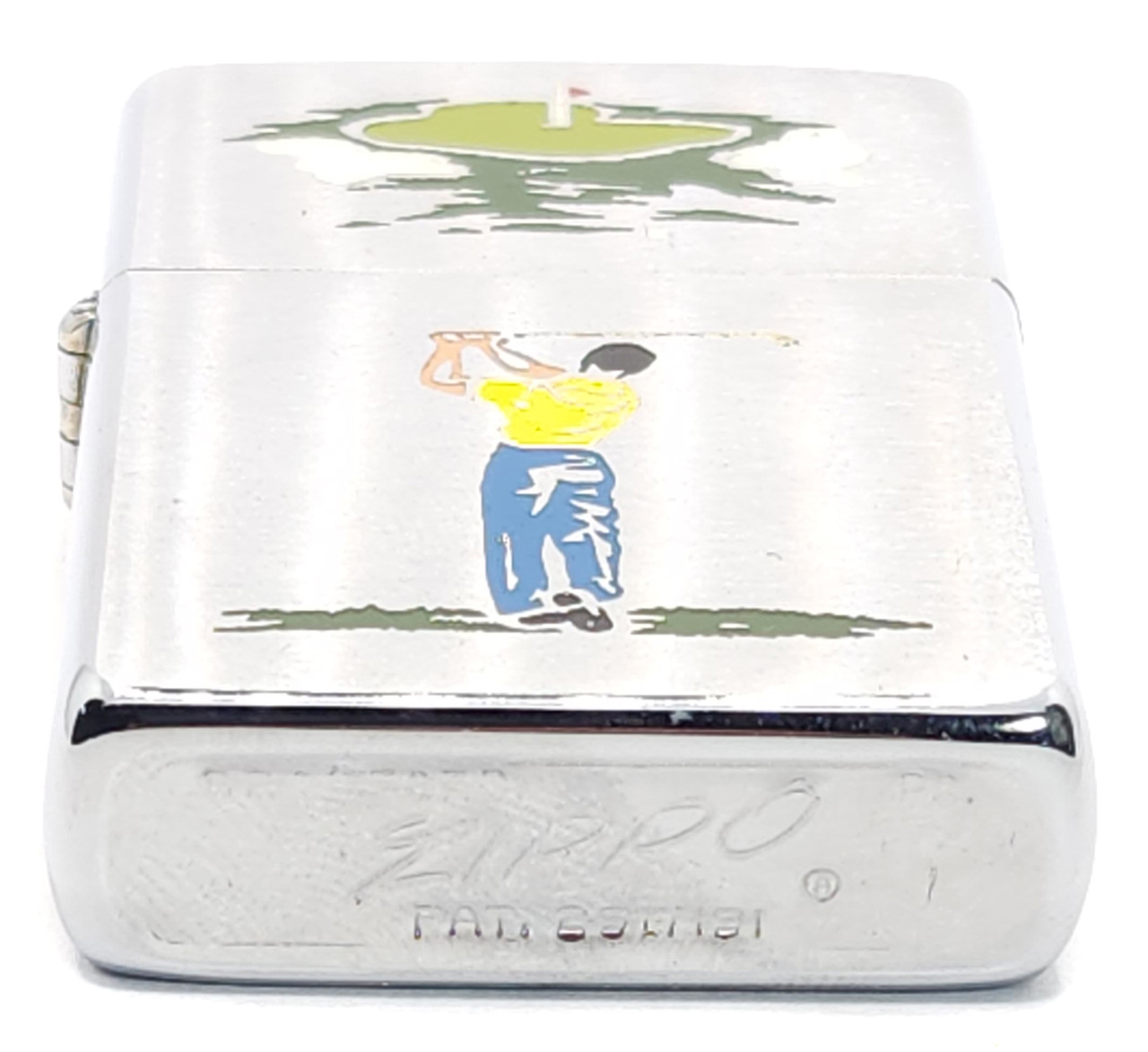 1965 Sports Series Zippo Cigarette Lighter Enameled Golfer Golfing Scene  Golf