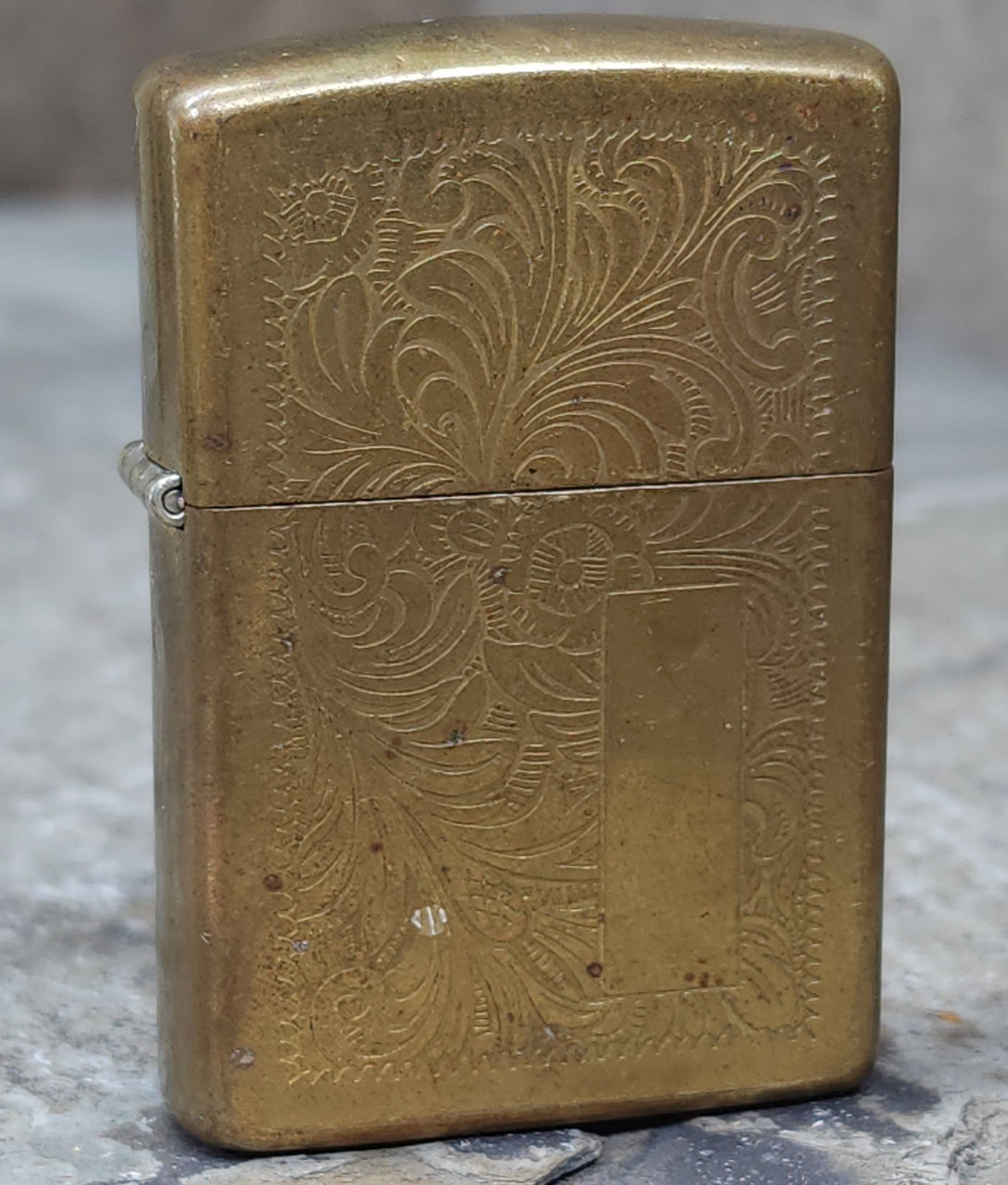 Vintage 1993 Western Style Impressed Graphics Brass Zippo