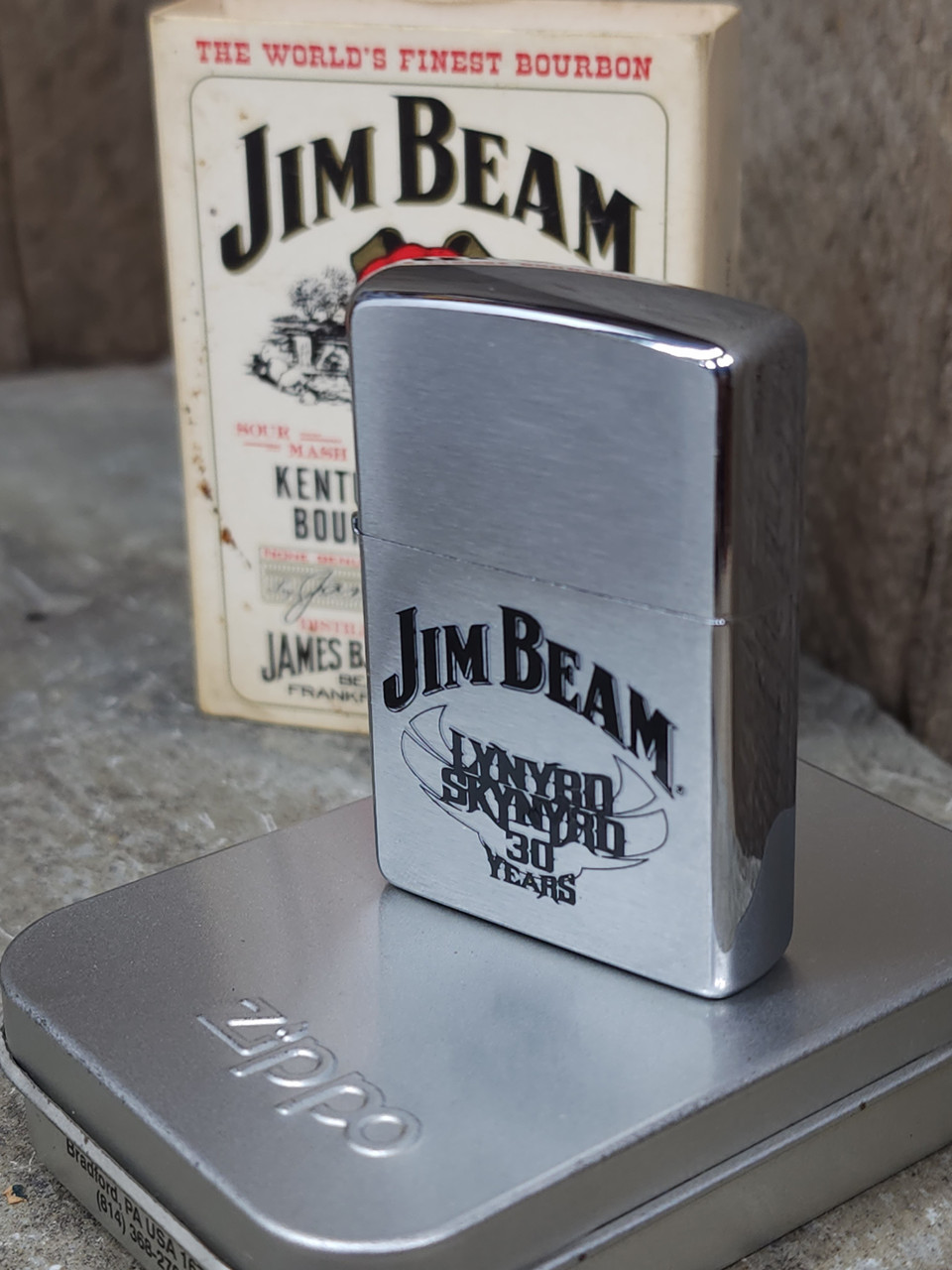 2003 Vintage Zippo Jim Beam Lynyrd Skynyrd 30 Years Cigarette Lighter  Unfired