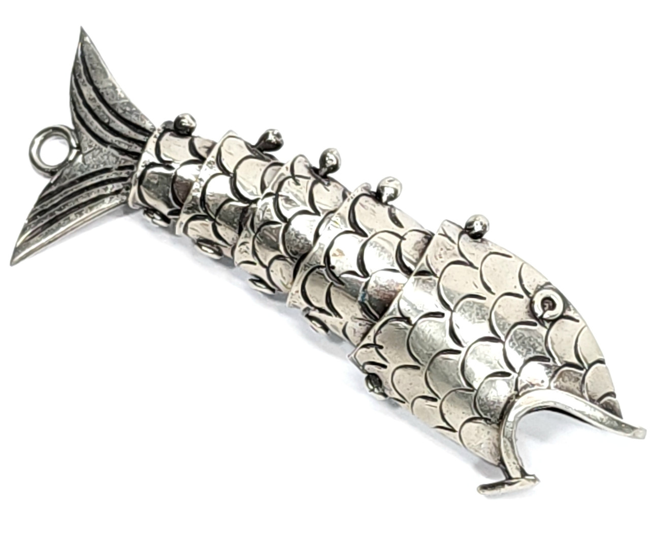 Buy Antique Articulated Fish Sterling Silver Pendant Online in India - Etsy