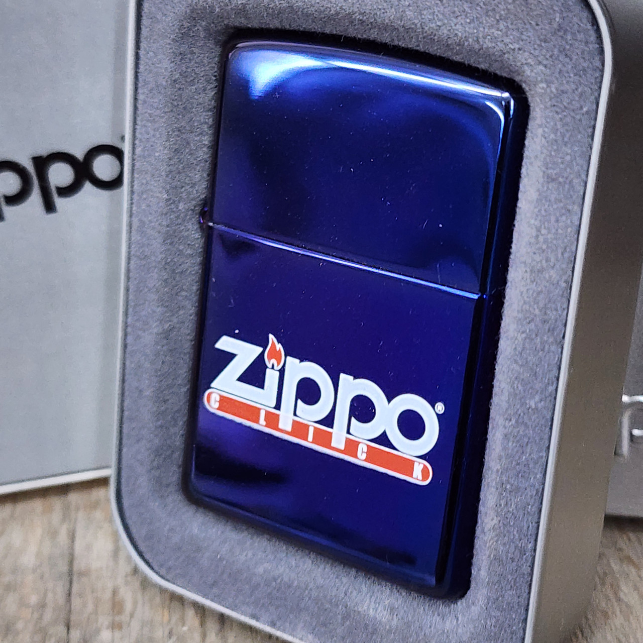 2003 Zippo Click Mood Indigo Club Cigarette Lighter in