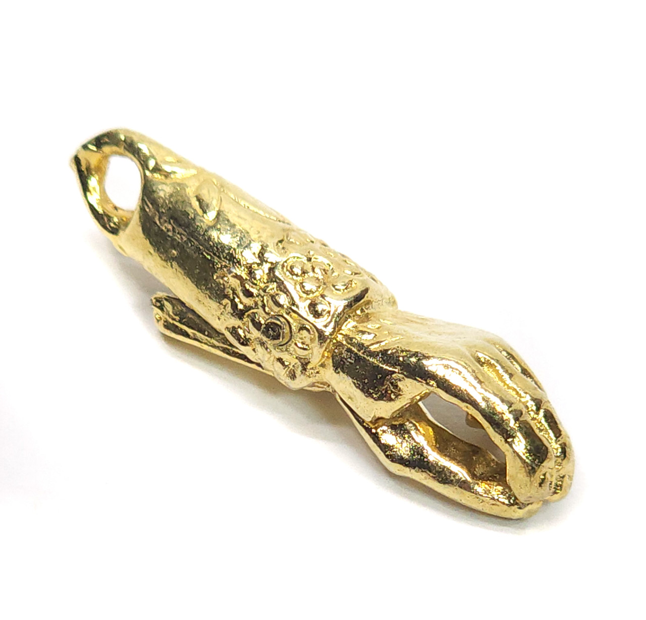 Retro 1970's Vintage Figural Gold Plated Hand Shaped Roach Clip Cigarette  Holder