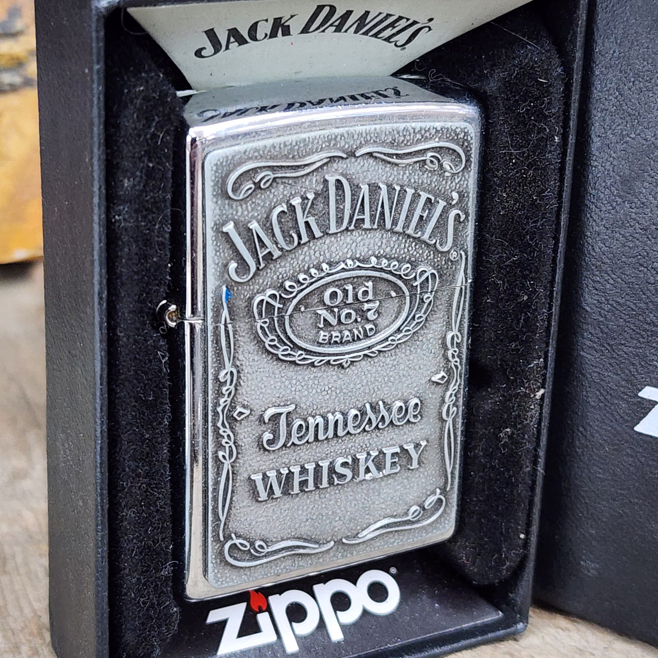 2007 Vintage Jack Daniels Whiskey Advertising Zippo Cigarette Lighter in Box 
