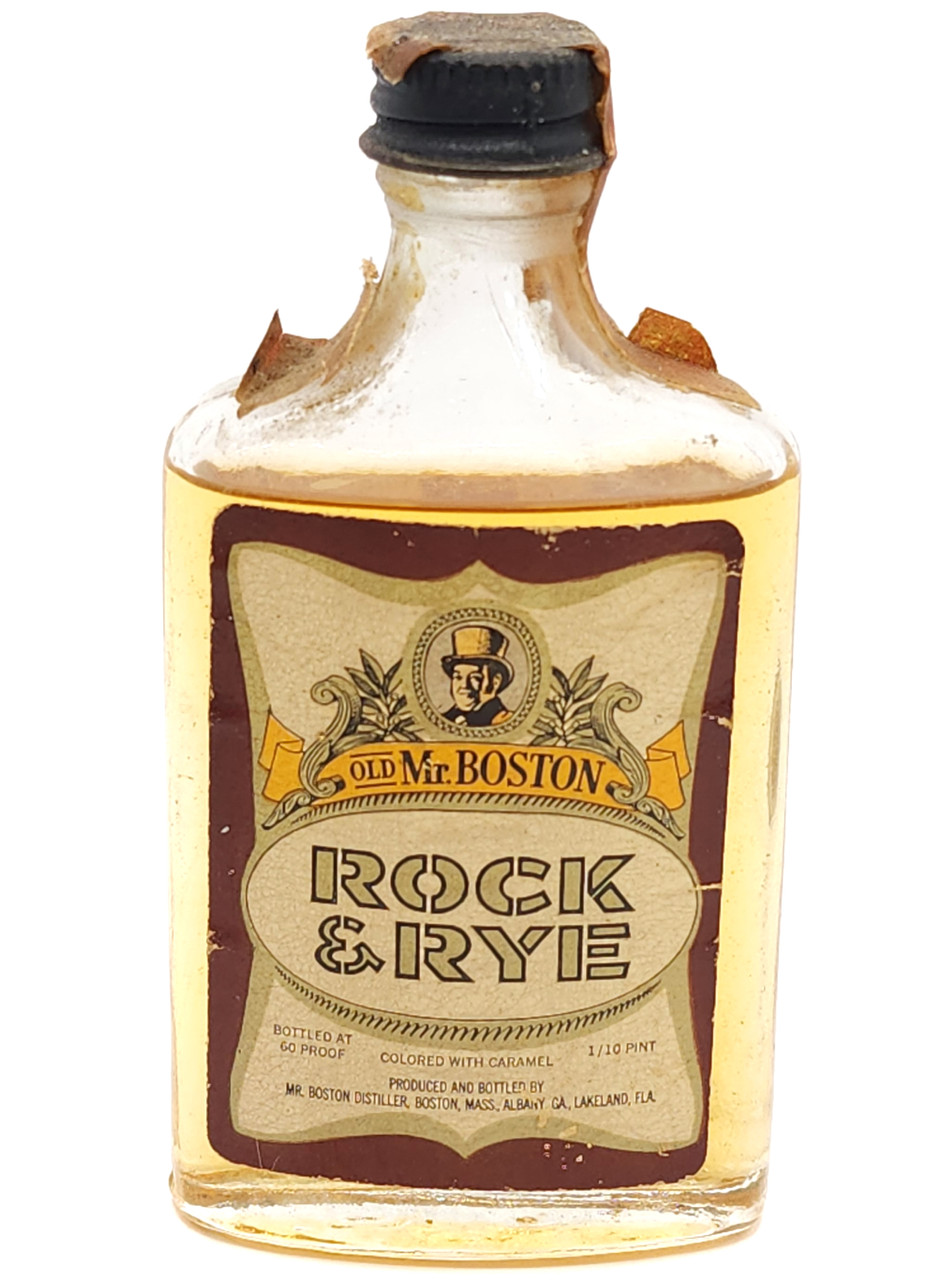 Vintage Old Mr. Boston Rock & Rye Miniature Whiskey Bottle Liquor Full ...