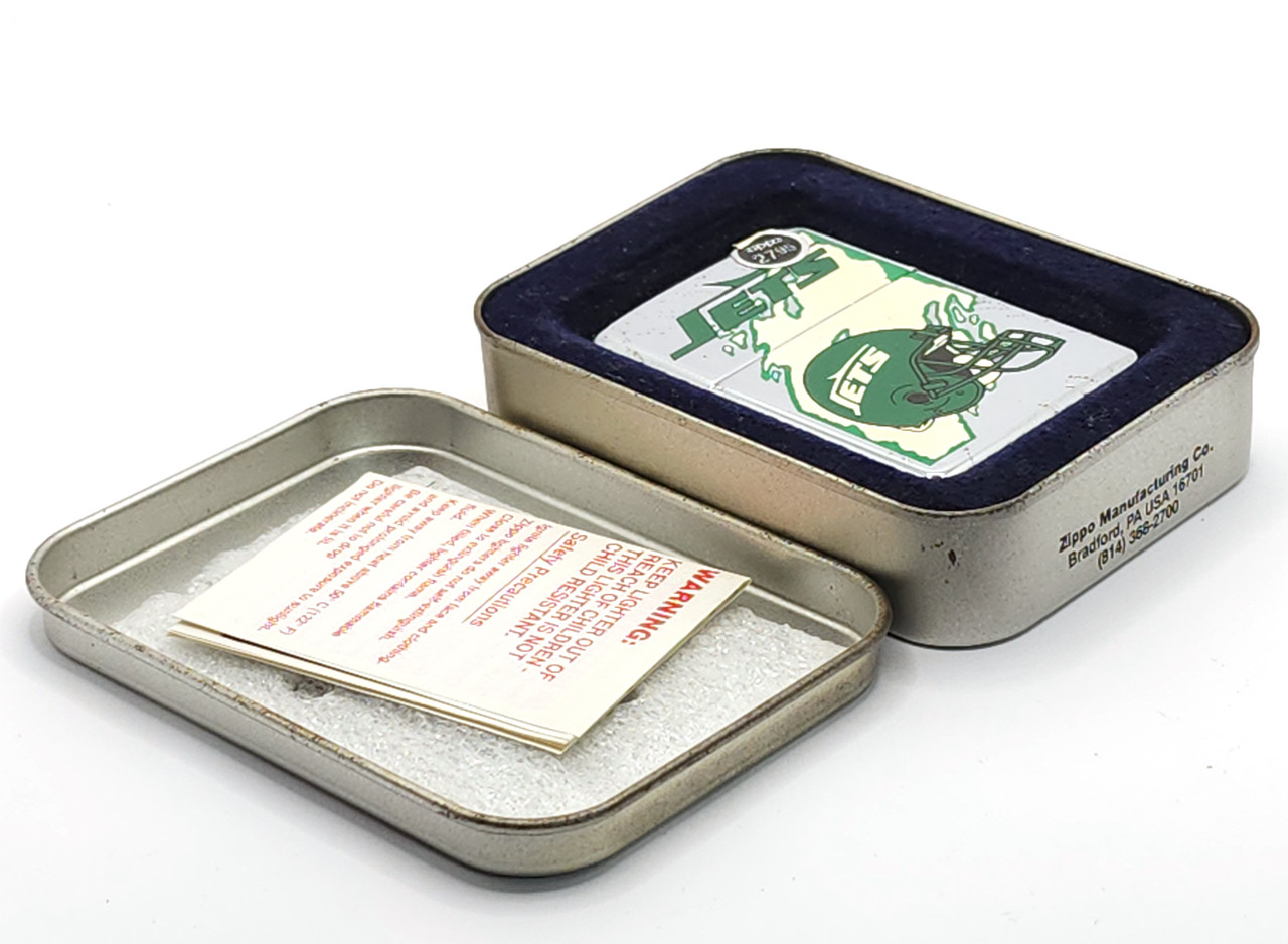 1997 Vintage Unfired Zippo Cigarette Lighter New York Jets NFL