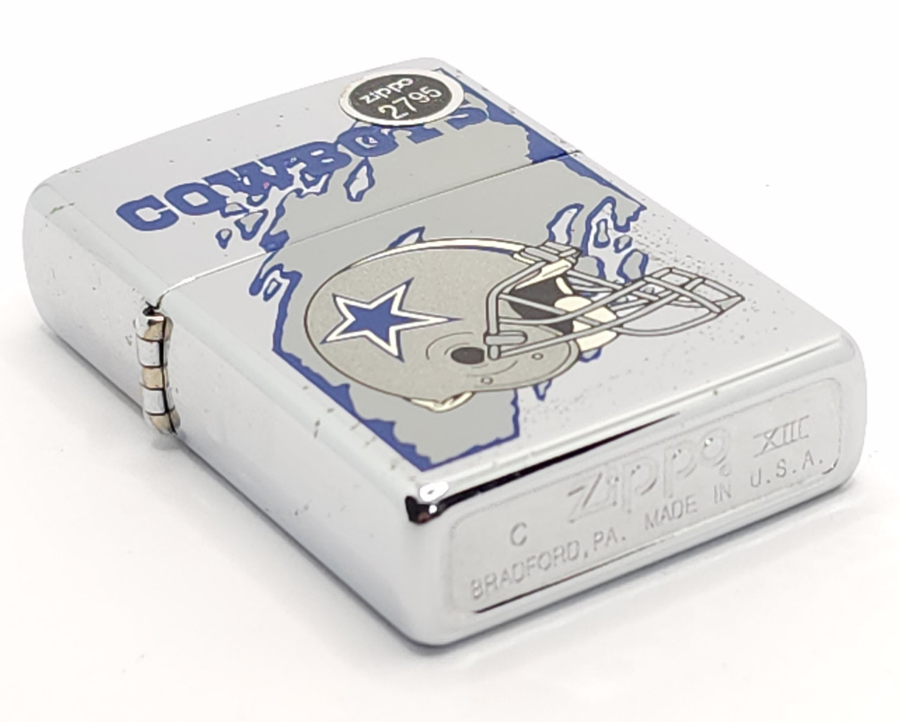 1997 Vintage Unfired Zippo Cigarette Lighter Dallas Cowboys NFL Helmet Tin  Box