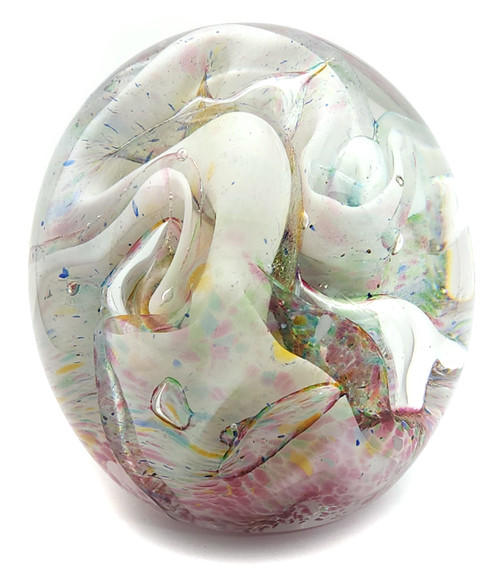 Vintage Robert Held Art Glass Signed Large Egg Shaped Paperweight Handblown