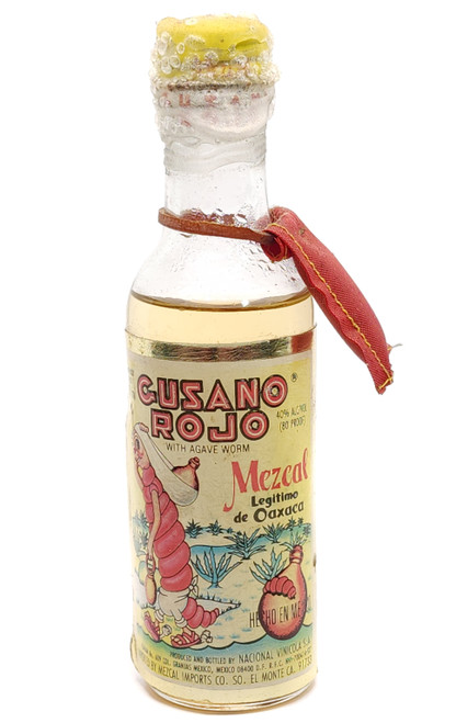 Vintage Gusano Rojo Mezcal Still Sealed Mini Bottle Liquor