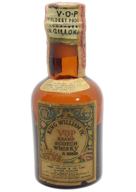Vintage King William IV VOP Brand Scotch Whisky Sealed Mini Bottle Liquor Whiskey Nip