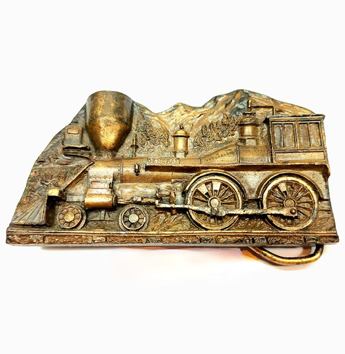 1977 Train Steam Engine Shaped Belt Buckle for Using with Hidden Smoking Pipe