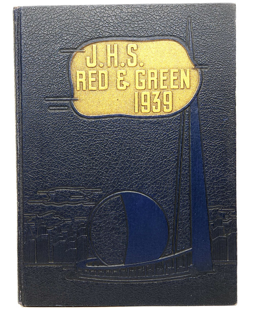 1939 Red and Green High School Yearbook w/ Trylon & Perisphere Jamestown, NY