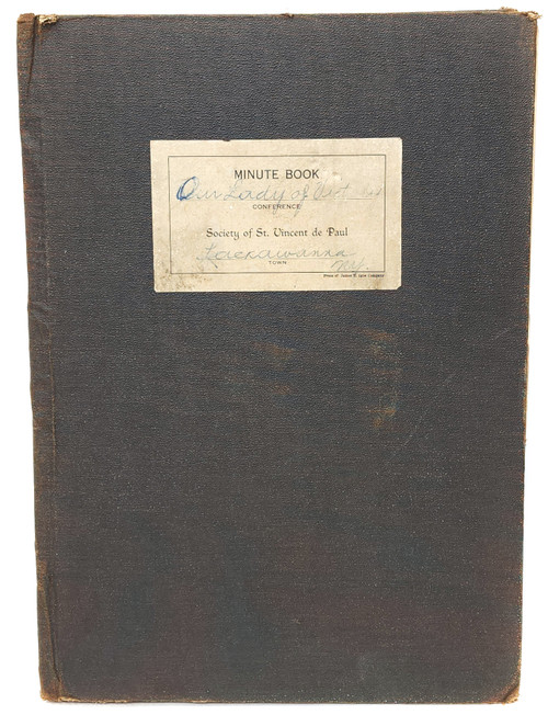 1920's Society Vintage St. Vincent de Paul Minutes Book Ledger Lackawanna, NY