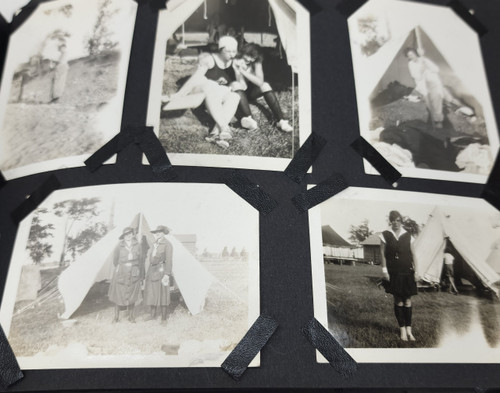 1920's Vintage Estate Photograph Album Niagara Falls, NY Girl Scouts Snapshots