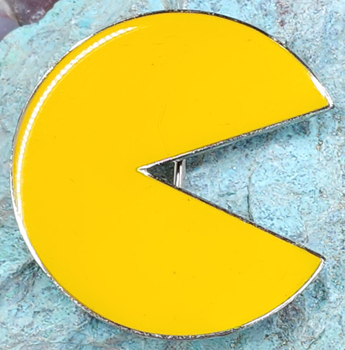 Retro Vintage Pac-Man Video Game Character Shaped Belt Buckle Enameled Namco