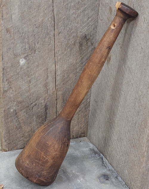 Antique Well Worn & Weathered Primitive Wooden Kitchen Masher Tool Pestle