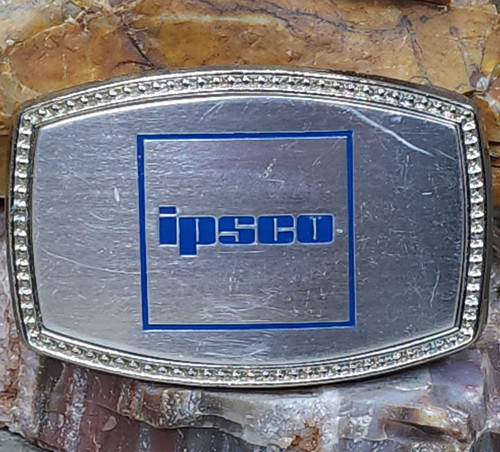 Vintage Enameled Ipsco Company Logo Advertising Belt Buckle