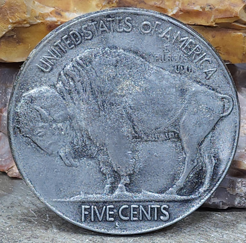 Vintage Large Figural Buffalo Nickel Coin Shaped Estate Belt Buckle