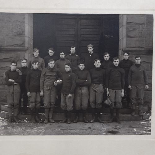 1906 Antique Lockport New York High School Football Team Group Photo Photograph