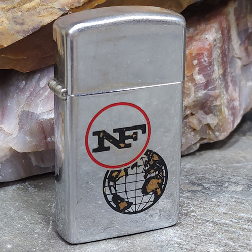 1979 Vintage NF Company Advertising Logo Zippo Slim Enameled Cigarette Lighter