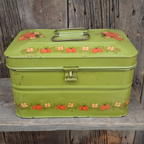 Vintage Tin Coal Miner's Lunchbox Retro Mining Lunch Bucket Repurposed Craft Box