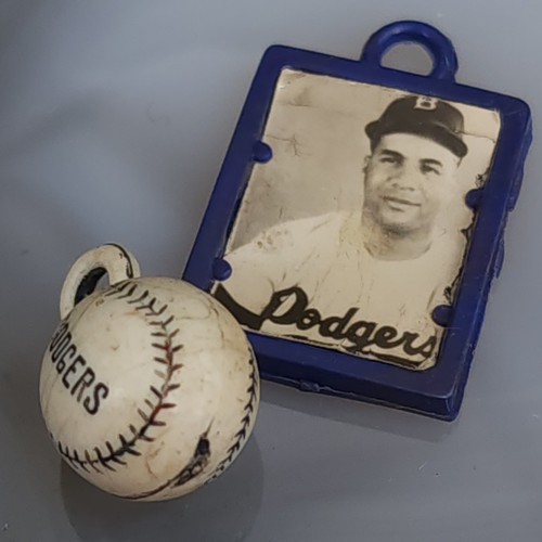 1950 Roy Campenella Baseball Card Photo Keychain Charm Brooklyn Dodgers Baseball
