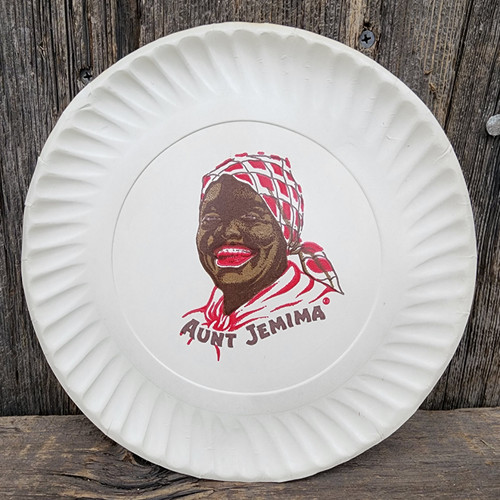 Vintage Aunt Jemima Advertising Paper Plate Pancake Syrup Mammy Print