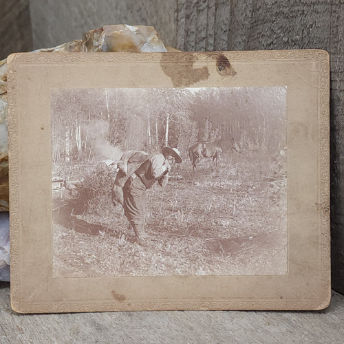 Antique Late Victorian Photograph Si Jenkins Carrying Dead Dear Hunter Photo