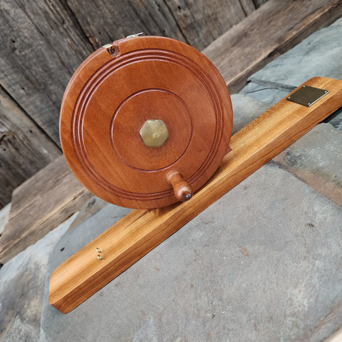 Vintage Wood String Line Winding Wheel Measuring Tool Mechanical Folk Art Device