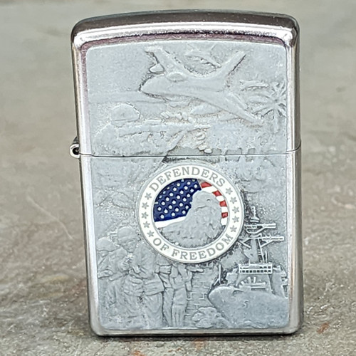 2013 Vintage Zippo Defenders of Freedom US Military Themed Cigarette Lighter