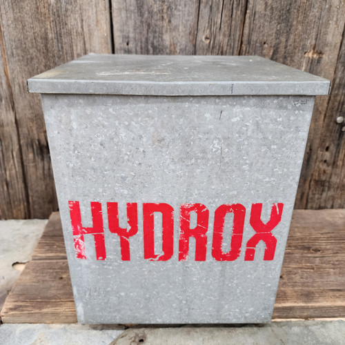 Antique Hydrox Dairy Advertising Metal Porch Box Milk Man Delivery Cooler Olean