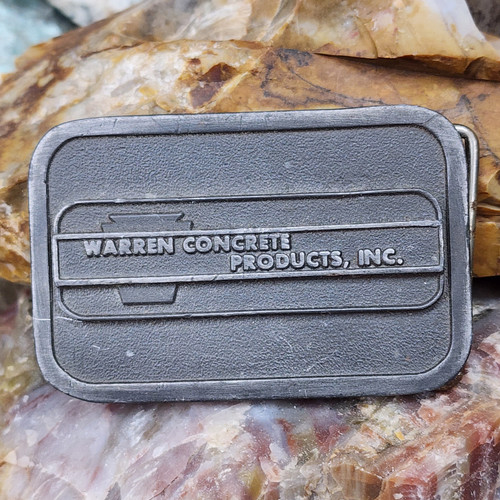 Vintage Warren Concrete Products Inc. Advertising Belt Buckle Warren, PA