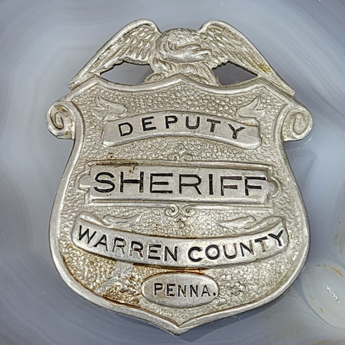 Antique Deputy Sheriff Police Law Enforcement Badge Shield Warren County, PA