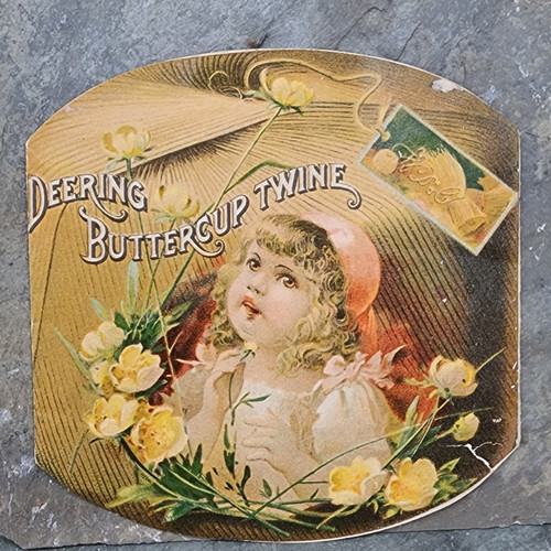 Scarce Deering Buttercup Twine Folding Victorian Trade Card Farming Hay Bale