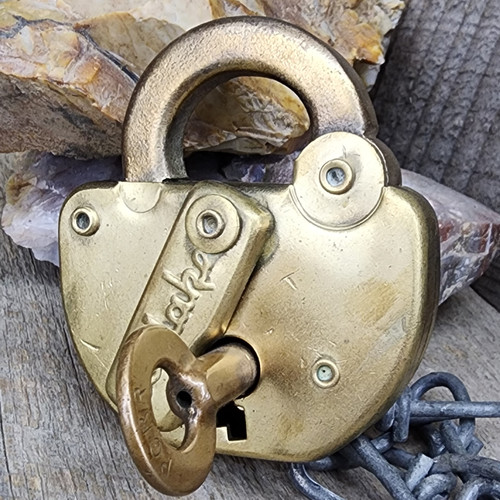 Vintage PCRR Brass Adlake Railroad Switch Lock Working Padlock & Matching Key