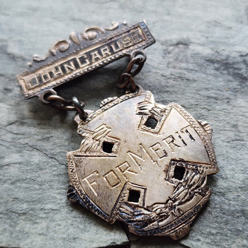 1948 Vintage Sterling Silver Salamanca Fire Department Merit Award Medal Pin